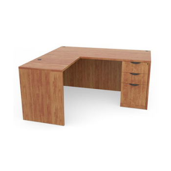 Honey colored L-Shaped desk